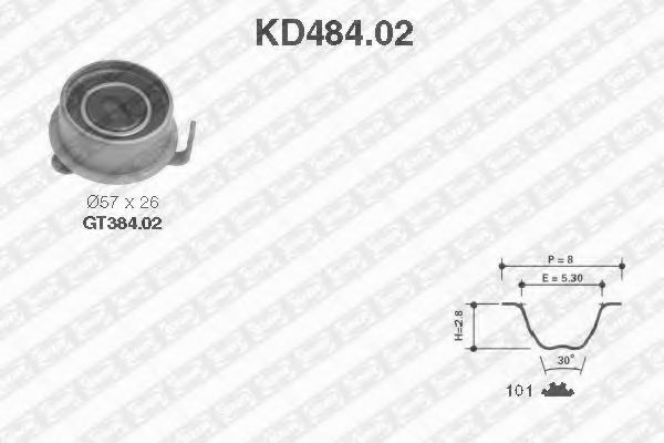 Set curea de distributie HYUNDAI i10 (PA) (2007 - 2013) SNR KD484.02 piesa NOUA
