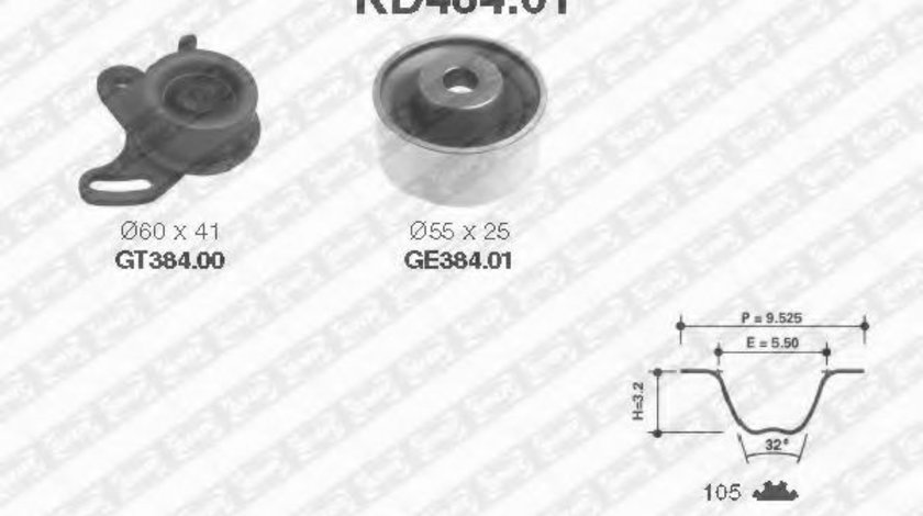 Set curea de distributie HYUNDAI MATRIX (FC) (2001 - 2010) SNR KD484.01 piesa NOUA