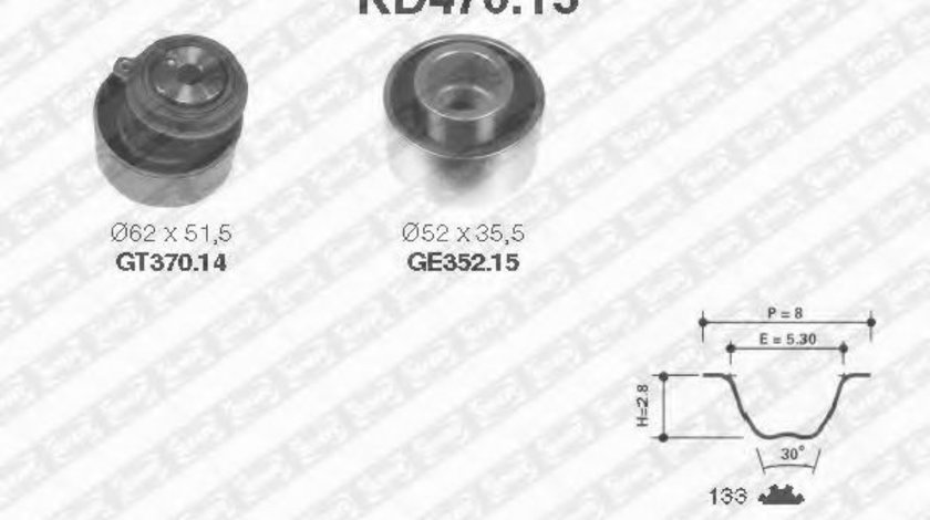 Set curea de distributie MAZDA PREMACY (CP) (1999 - 2005) SNR KD470.13 piesa NOUA