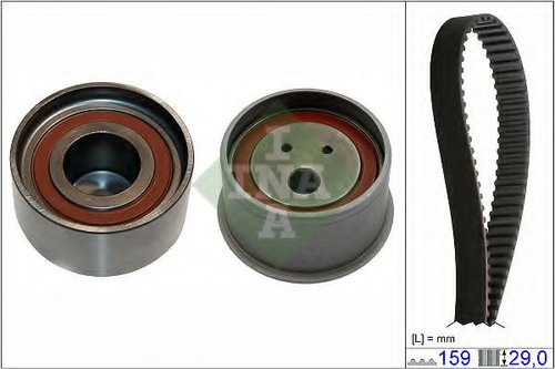 Set curea de distributie MITSUBISHI PAJERO PININ (H6_W, H7_W) (1999 - 2007) INA 530 0595 10 piesa NO...