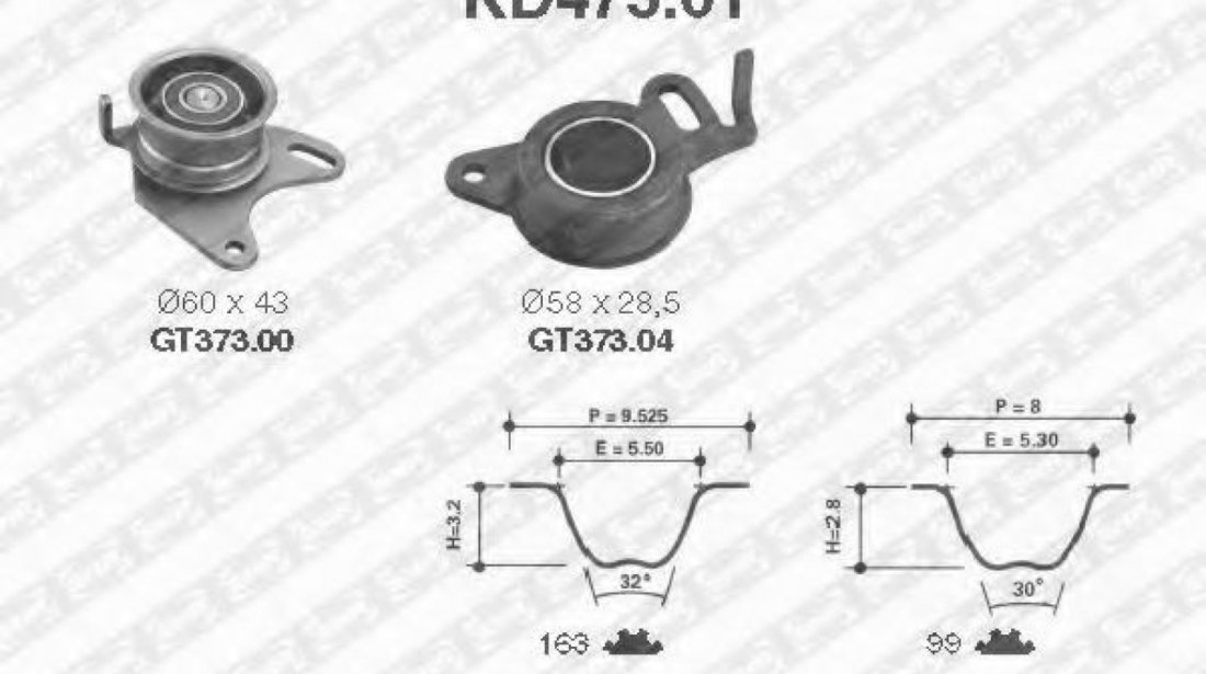 Set curea de distributie MITSUBISHI PAJERO CLASSIC (V2_W) (2002 - 2016) SNR KD473.01 piesa NOUA