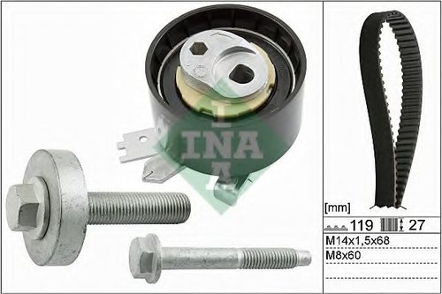 Set curea de distributie RENAULT KADJAR (2015 - 2016) INA 530 0607 10 piesa NOUA