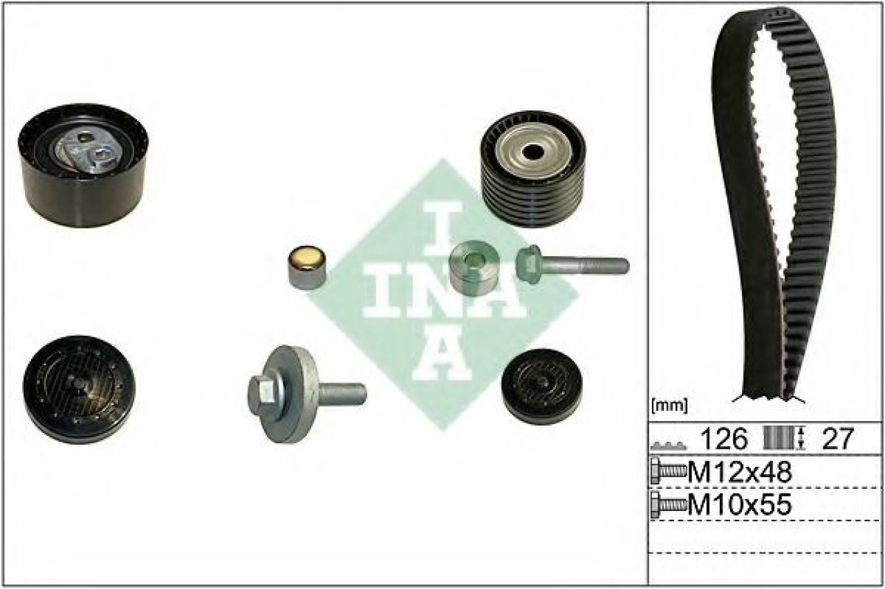 Set curea de distributie RENAULT MEGANE III Grandtour (KZ0/1) (2008 - 2016) INA 530 0638 10 piesa NOUA