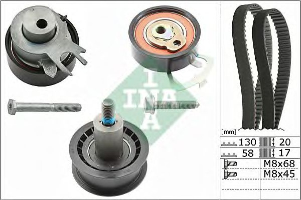 Set curea de distributie SEAT IBIZA V (6J5, 6P1) (2008 - 2016) INA 530 0538 10 piesa NOUA