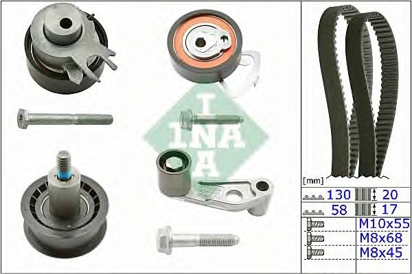 Set curea de distributie SEAT LEON (1M1) (1999 - 2006) INA 530 0360 10 piesa NOUA
