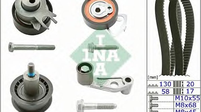 Set curea de distributie SEAT LEON (1M1) (1999 - 2006) INA 530 0360 10 piesa NOUA