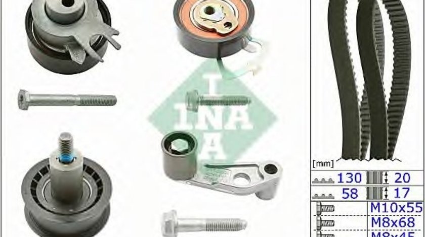 Set curea de distributie SEAT LEON (1M1) (1999 - 2006) INA 530 0089 10 piesa NOUA