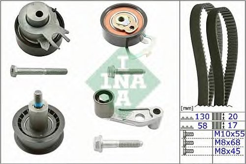 Set curea de distributie SKODA FABIA II Combi (2007 - 2014) INA 530 0089 10 piesa NOUA