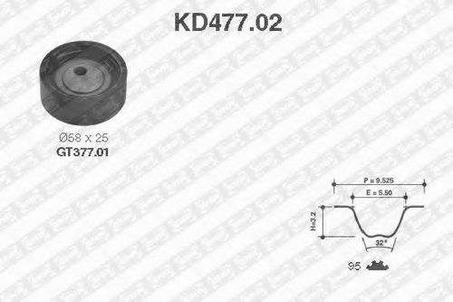 Set curea de distributie SUZUKI VITARA (ET, TA) (1988 - 1998) SNR KD477.02 piesa NOUA