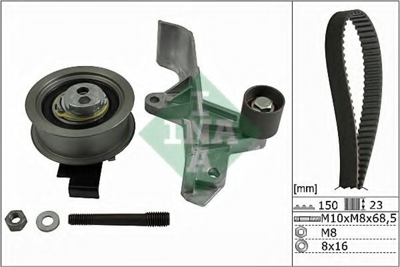 Set curea de distributie VW PASSAT Variant (3B6) (2000 - 2005) INA 530 0546 10 piesa NOUA