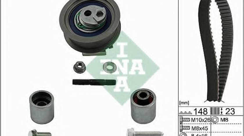 Set curea de distributie VW PASSAT Variant (3C5) (2005 - 2011) INA 530 0445 10 piesa NOUA