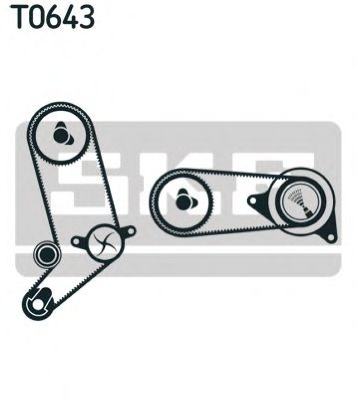 Set curea de distributie VW TRANSPORTER IV platou / sasiu (70XD) (1990 - 2003) SKF VKMA 01266 piesa NOUA