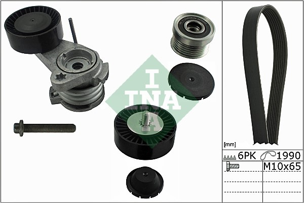 Set curea transmisie cu caneluri (529003110 INA) BMW,BMW (BRILLIANCE)