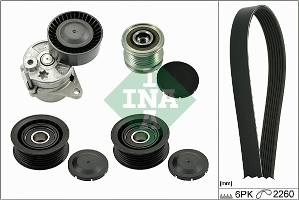 Set curea transmisie cu caneluri (529011521 INA) MERCEDES-BENZ