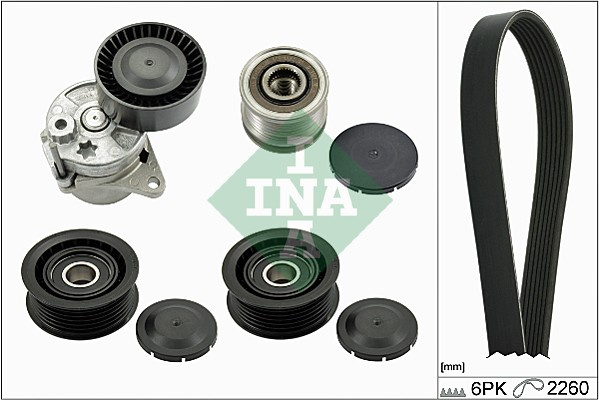 Set curea transmisie cu caneluri (529011522 INA) MERCEDES-BENZ