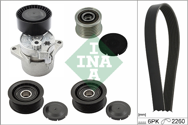 Set curea transmisie cu caneluri (529033210 INA) MERCEDES-BENZ