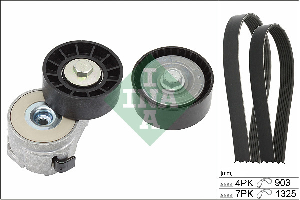 Set curea transmisie cu caneluri (529038610 INA) IVECO