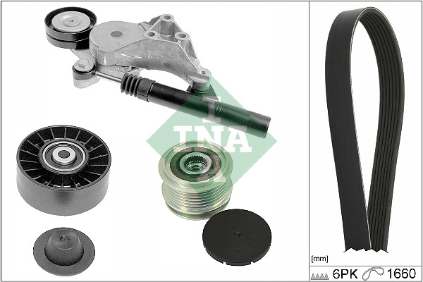 Set curea transmisie cu caneluri (529047120 INA) AUDI,SEAT,SKODA,VW