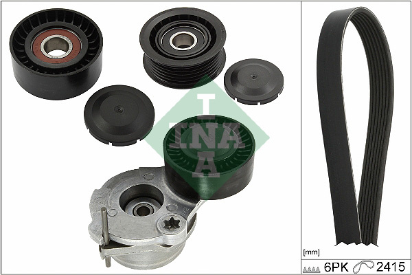Set curea transmisie cu caneluri (529048410 INA) AUDI,PORSCHE