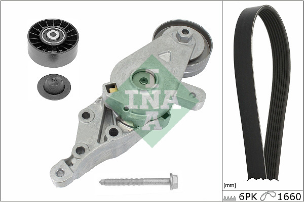 Set curea transmisie cu caneluri (529049110 INA) AUDI,SEAT,SKODA,VW