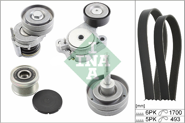 Set curea transmisie cu caneluri (529051920 INA) SEAT,SKODA,VW