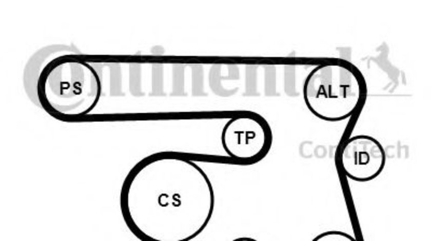 Set curea transmisie cu caneluri BMW Seria 1 (E87) (2003 - 2013) CONTITECH 6PK1870K1 piesa NOUA