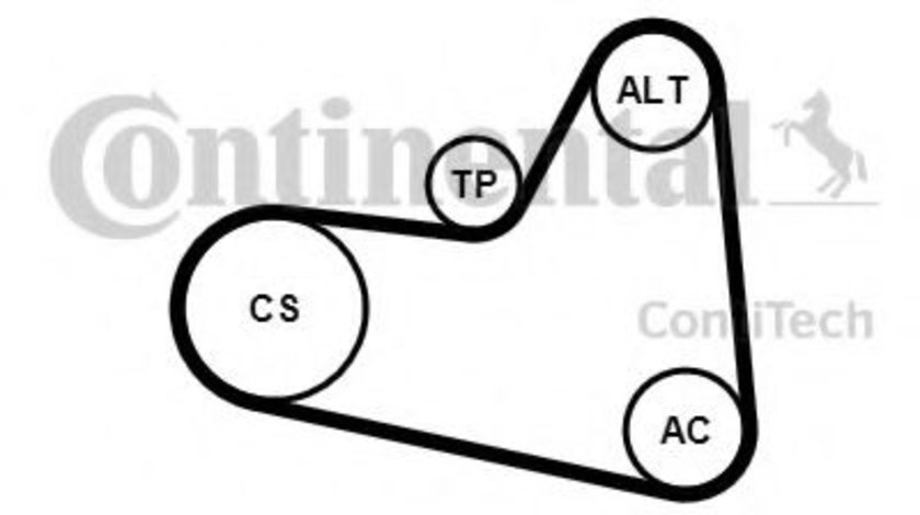 Set curea transmisie cu caneluri CITROEN DS4 (2011 - 2015) CONTITECH 6PK976K1 piesa NOUA