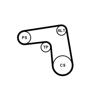 Set Curea Transmisie Cu Caneluri Contitech 7PK1076K1