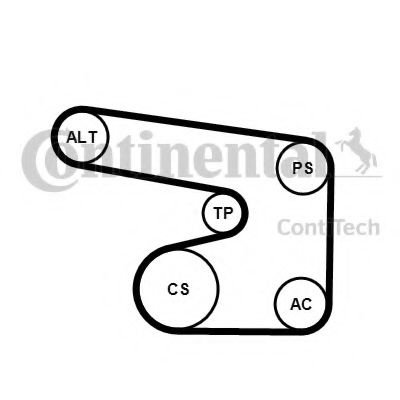 Set curea transmisie cu caneluri DAEWOO LEGANZA (KLAV) (1997 - 2004) CONTITECH 6PK1900K1 piesa NOUA