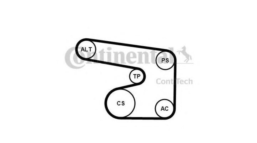 Set curea transmisie cu caneluri Daewoo NUBIRA (KLAJ) 1997-2016 #2 6PK1900K1