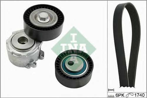 Set curea transmisie cu caneluri LANCIA PHEDRA (179) (2002 - 2010) INA 529 0017 10 piesa NOUA