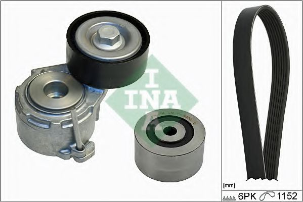 Set curea transmisie cu caneluri PEUGEOT 307 Estate (3E) (2002 - 2016) INA 529 0019 10 piesa NOUA