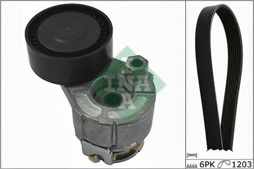 Set curea transmisie cu caneluri RENAULT CLIO II (BB0/1/2, CB0/1/2) (1998 - 2005) INA 529 0009 10 pi...