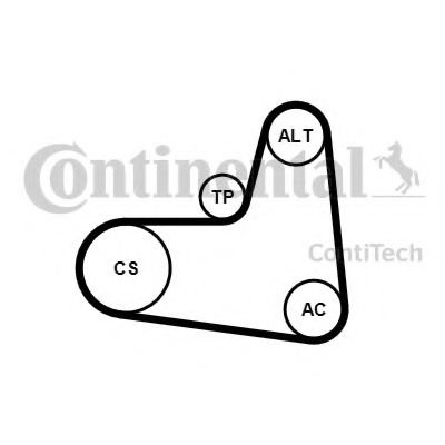 Set curea transmisie cu caneluri VW FOX (5Z1, 5Z3) (2003 - 2016) CONTITECH 6PK995K1 piesa NOUA