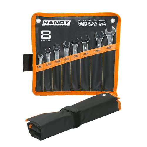 Set de 8 cheie combinate (fix+inelar) in husa din mat. plastic 10784