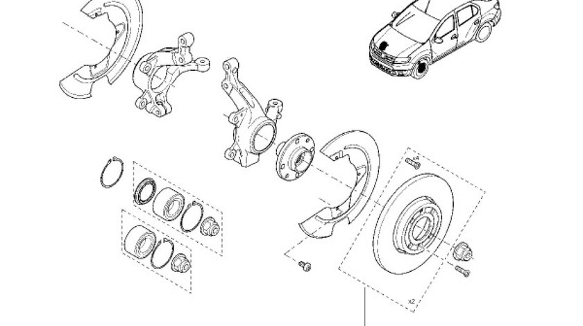 SET DISC FRANA FATA (258*22) LOGAN II / SANDERO II RENAULT 402063149R <br>