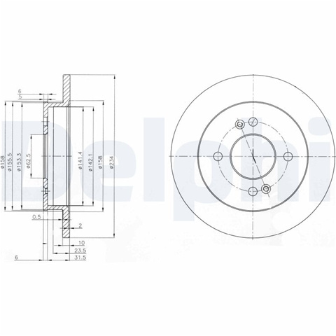 Set Discuri Frana Delphi Acura BG3981C