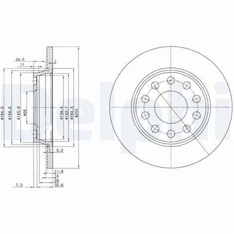 Set Discuri Frana Delphi Audi BG3674C