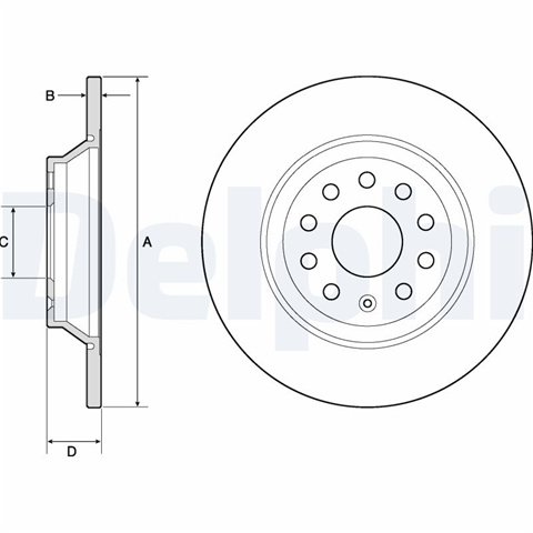 Set Discuri Frana Delphi Audi BG4751C