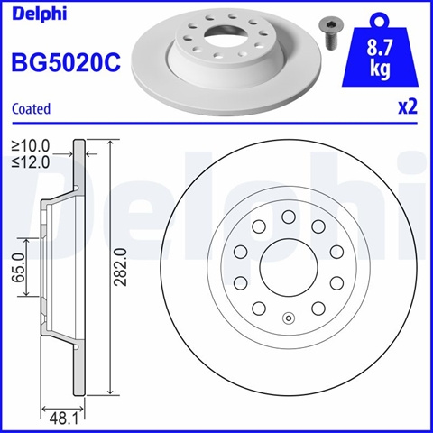 Set Discuri Frana Delphi Audi BG5020C