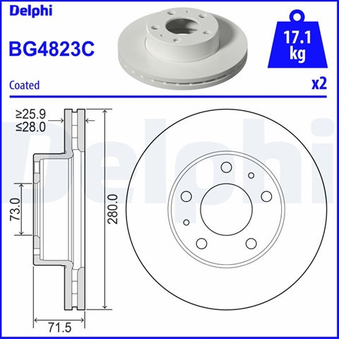 Set Discuri Frana Delphi Citroën BG4823C
