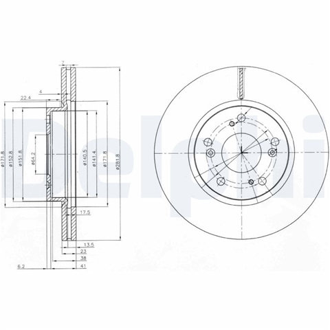 Set Discuri Frana Delphi Honda BG3980C