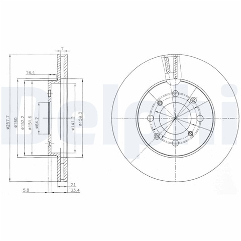Set Discuri Frana Delphi Honda BG4148C