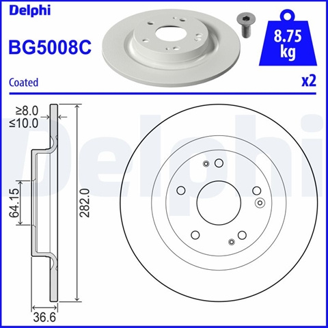 Set Discuri Frana Delphi Honda BG5008C