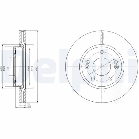 Set Discuri Frana Delphi Hyundai BG4281C