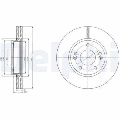 Set Discuri Frana Delphi Hyundai BG4281C