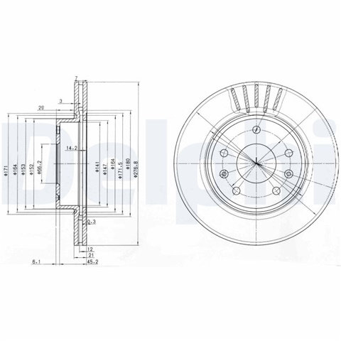 Set Discuri Frana Delphi Land Rover BG3702C