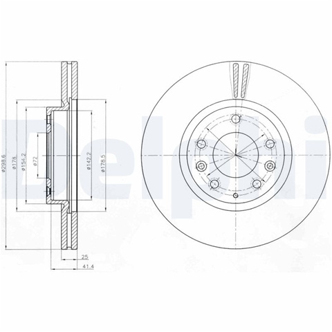 Set Discuri Frana Delphi Mazda BG4255C