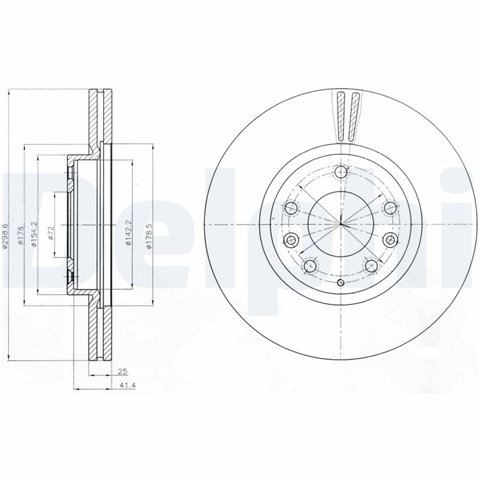 Set Discuri Frana Delphi Mazda BG4255C