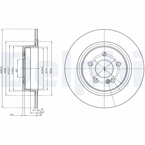 Set Discuri Frana Delphi Mercedes-Benz BG4153C